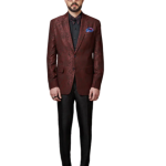 Timeless Maroon Textured Tuxedo Jacket - Sophisticated Style in Sizes S to XL | Jaipurio